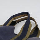 HERMES Fourre Tout cabas Tote Bag Canvas Navy Khaki Auth bs20268-8