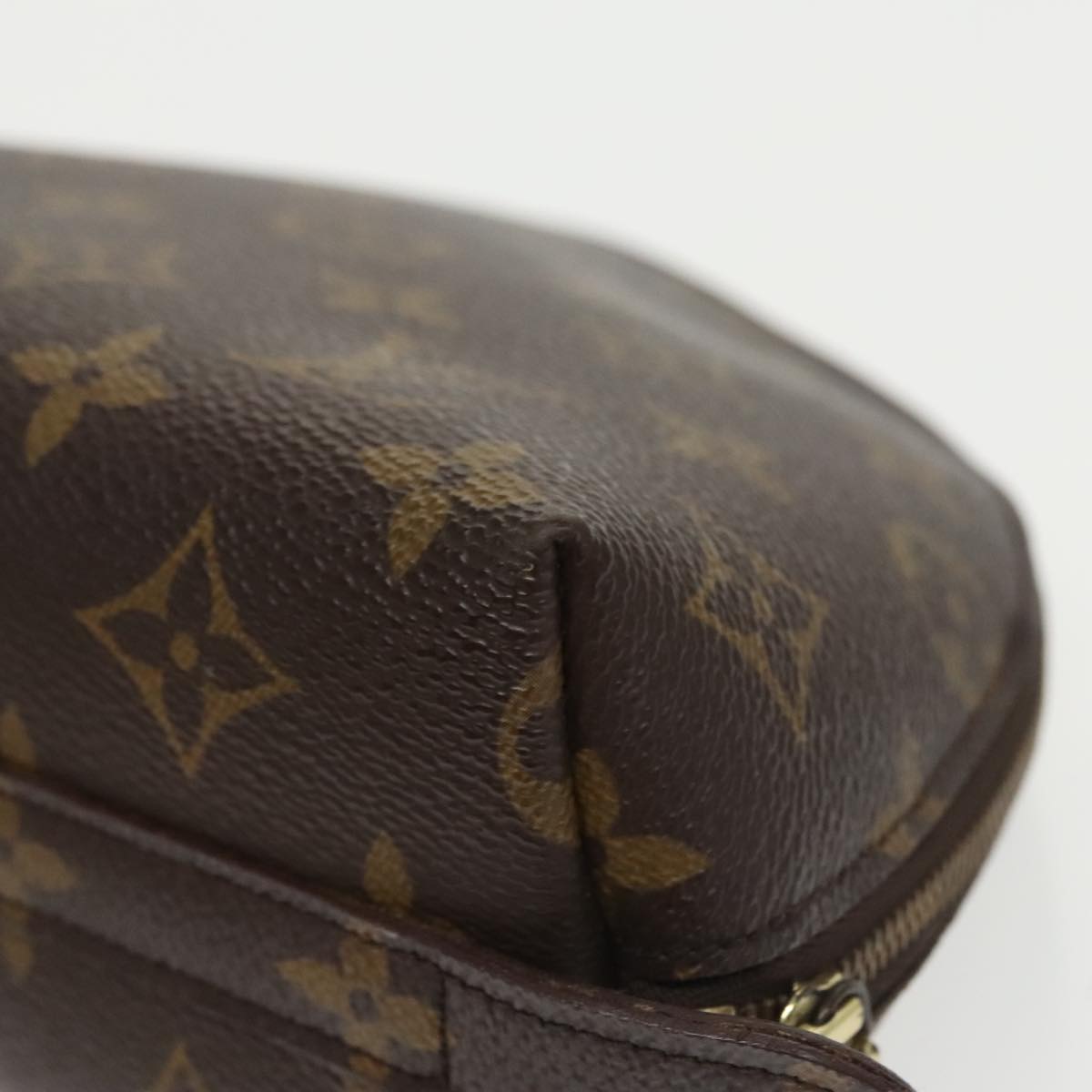 LOUIS VUITTON Monogram Trousse Demi Ronde Cosmetic Pouch M47520 LV Auth bs20282