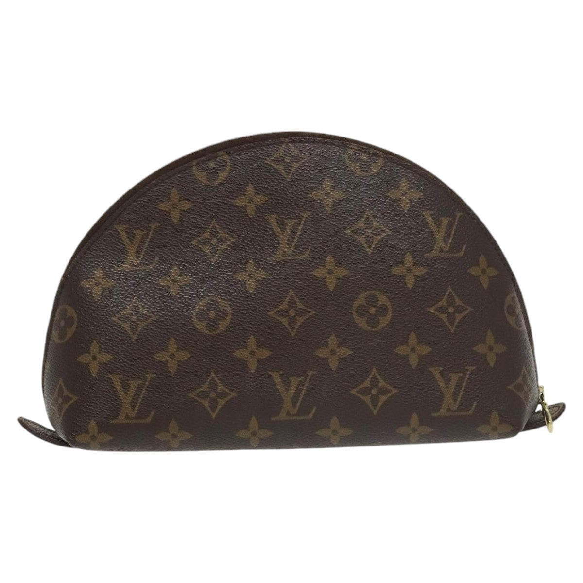 LOUIS VUITTON Monogram Trousse Demi Ronde Cosmetic Pouch M47520 LV Auth bs20282