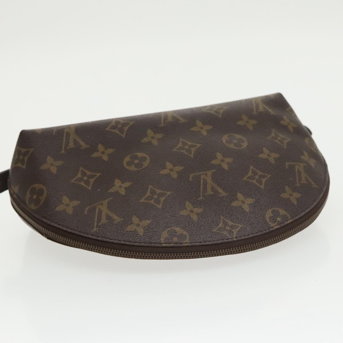 LOUIS VUITTON Monogram Trousse Demi Ronde Cosmetic Pouch M47520 LV Auth bs20282