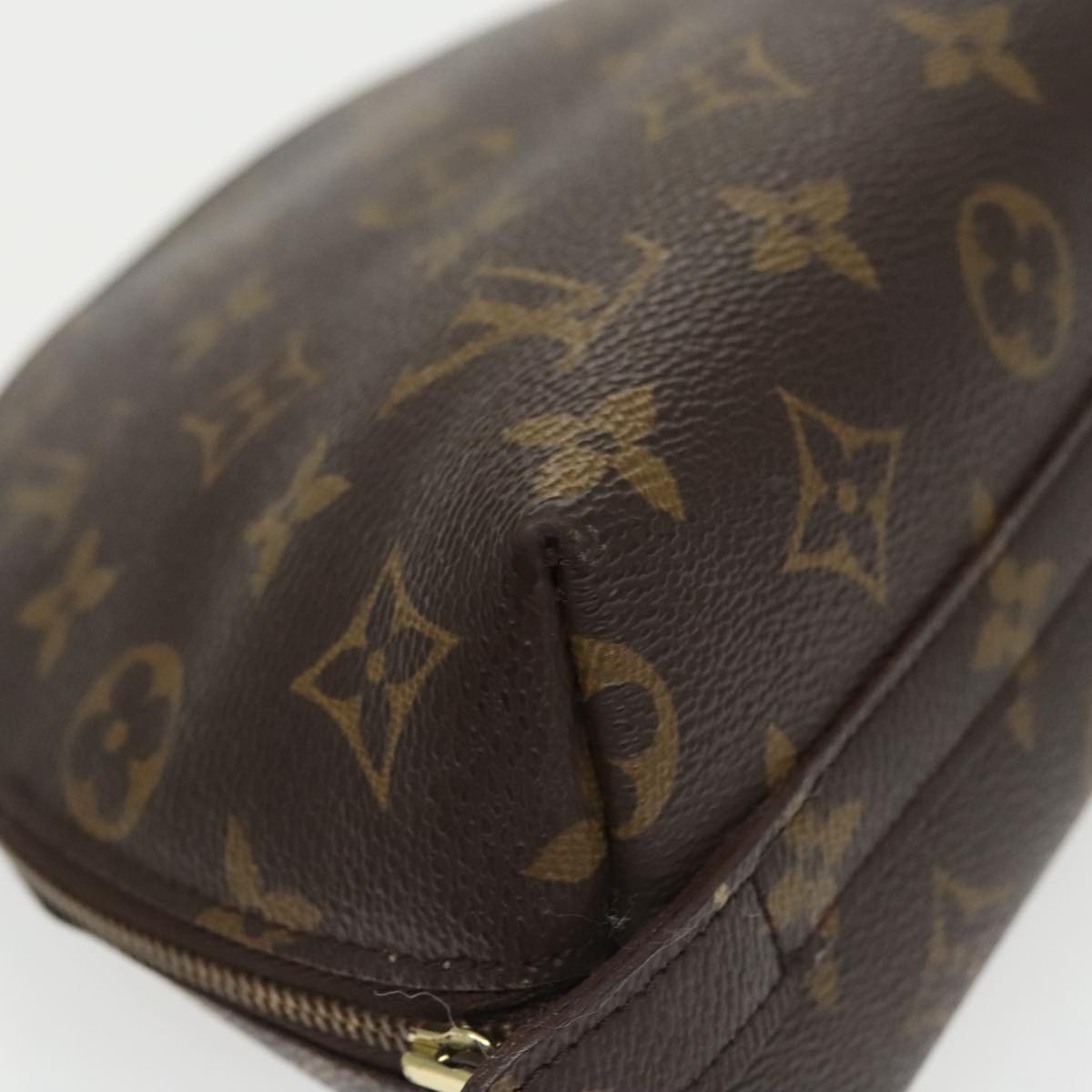 LOUIS VUITTON Monogram Trousse Demi Ronde Cosmetic Pouch M47520 LV Auth bs20282