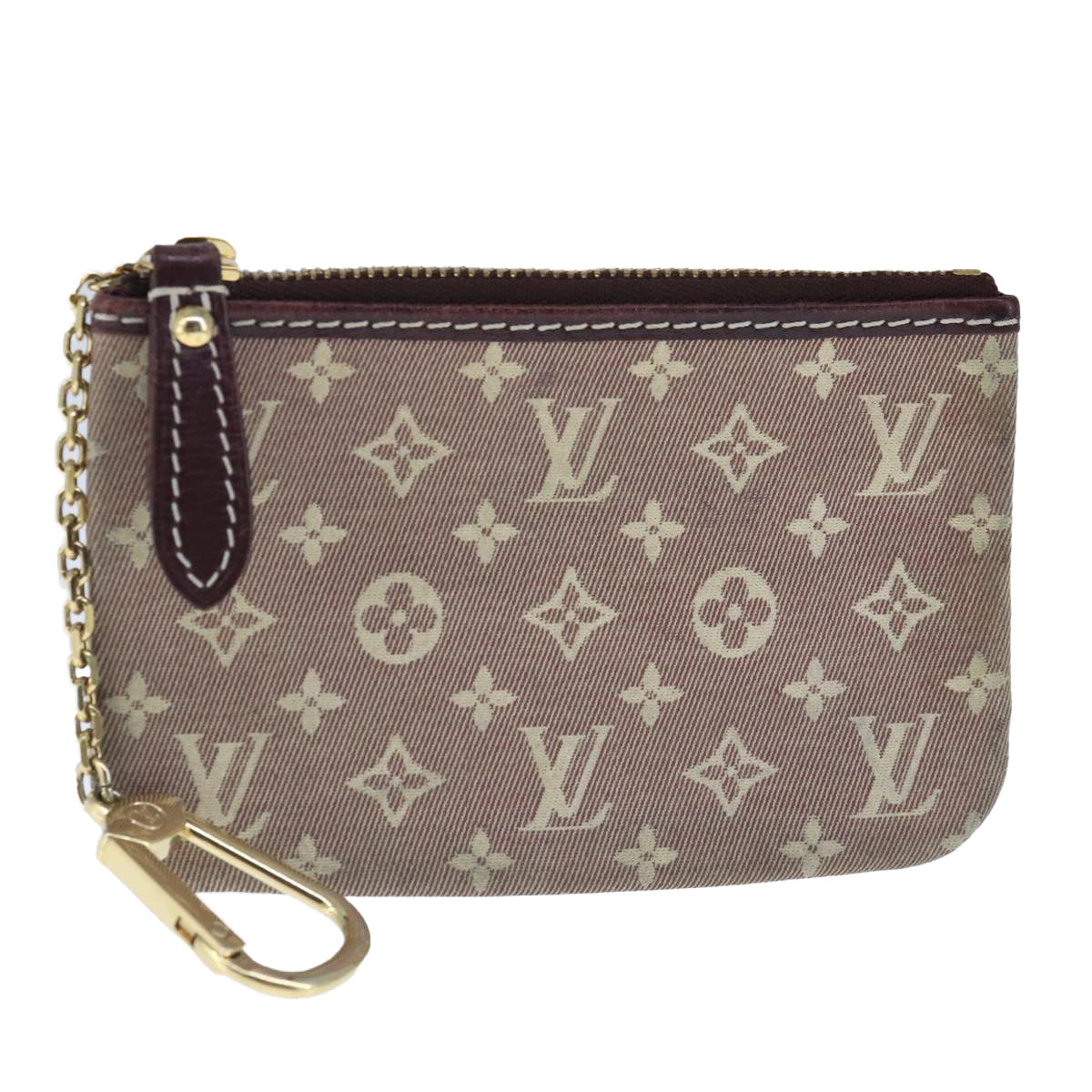 LOUIS VUITTON Monogram Idylle Pochette Cles Coin Purse Sepia M62996 Auth bs20289