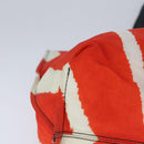 FENDI Tote Bag Nylon Red Silver Auth bs20291-14