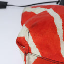 FENDI Tote Bag Nylon Red Silver Auth bs20291-16