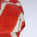 FENDI Tote Bag Nylon Red Silver Auth bs20291-9