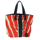 FENDI Tote Bag Nylon Red Silver Auth bs20291-1