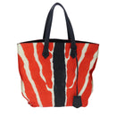 FENDI Tote Bag Nylon Red Silver Auth bs20291-13