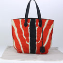 FENDI Tote Bag Nylon Red Silver Auth bs20291-12