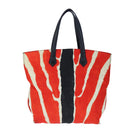 FENDI Tote Bag Nylon Red Silver Auth bs20291-2