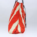 FENDI Tote Bag Nylon Red Silver Auth bs20291-3