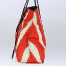 FENDI Tote Bag Nylon Red Silver Auth bs20291-4