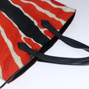 FENDI Tote Bag Nylon Red Silver Auth bs20291-6