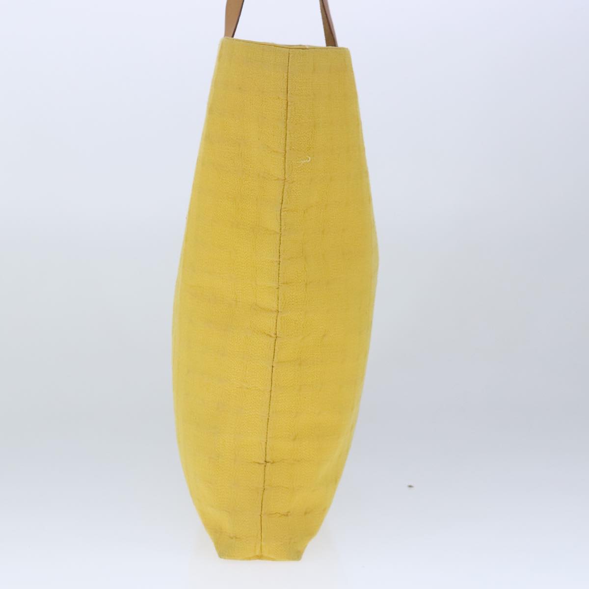 HERMES Amedaba MM Tote Bag Cotton Yellow Auth bs20294