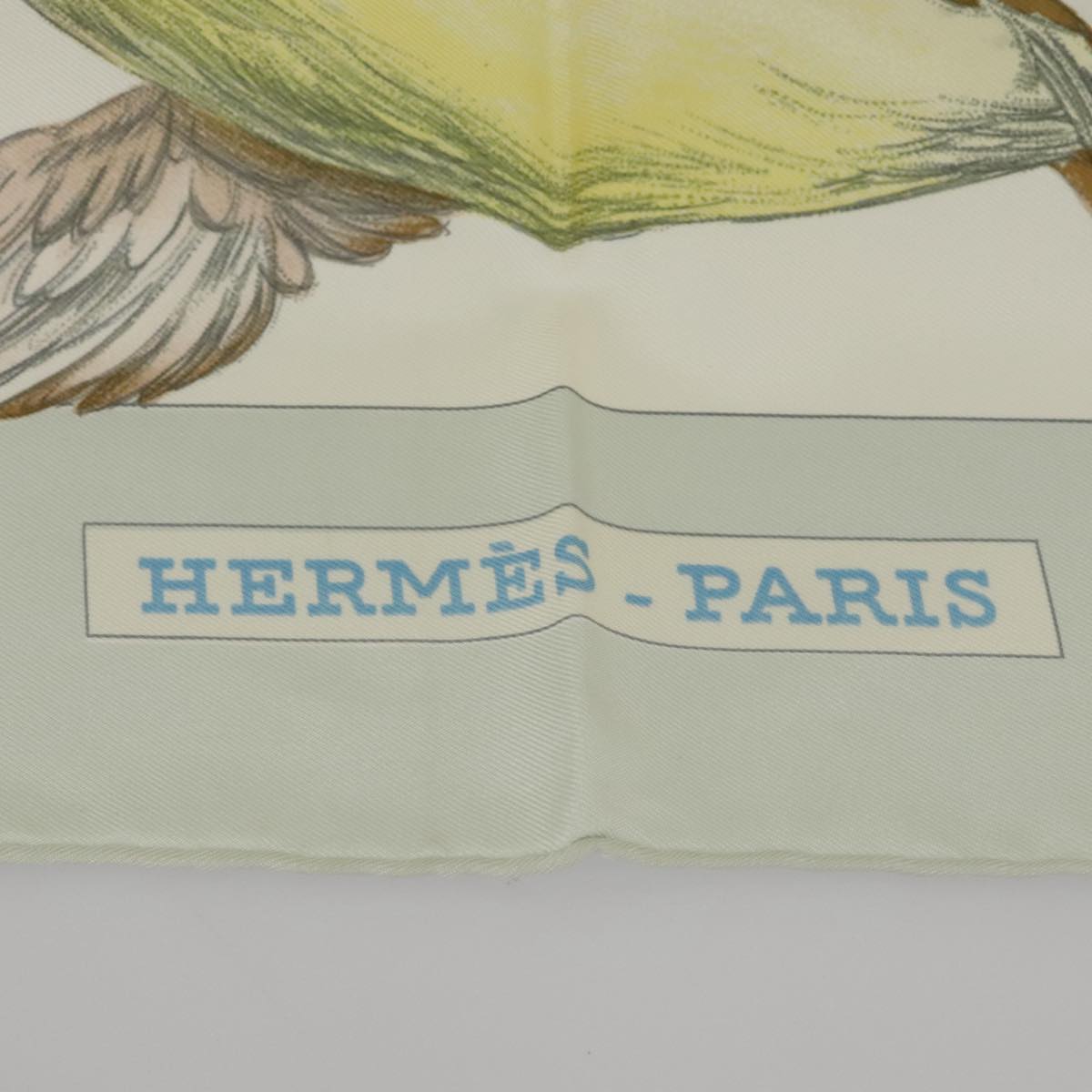 HERMES Carre 90 Scarf ""SAUVAGINE EN VOL"" Silk Light Blue Auth bs20300