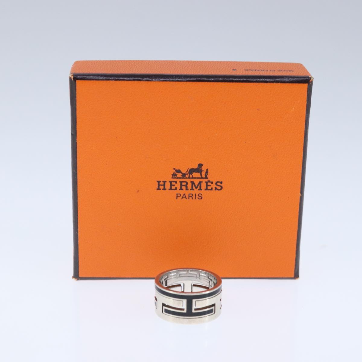 HERMES Move Ash Ring Ag925 Silver Auth bs20301