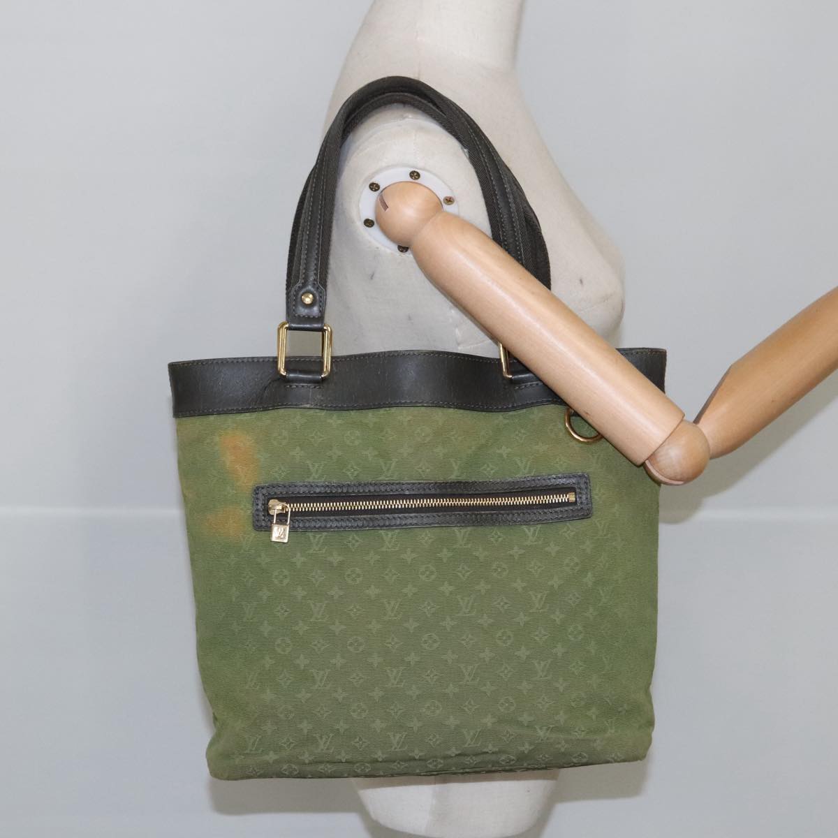 LOUIS VUITTON Monogram Mini Lucille GM Tote Bag TST Khaki M92681 LV Auth bs20312