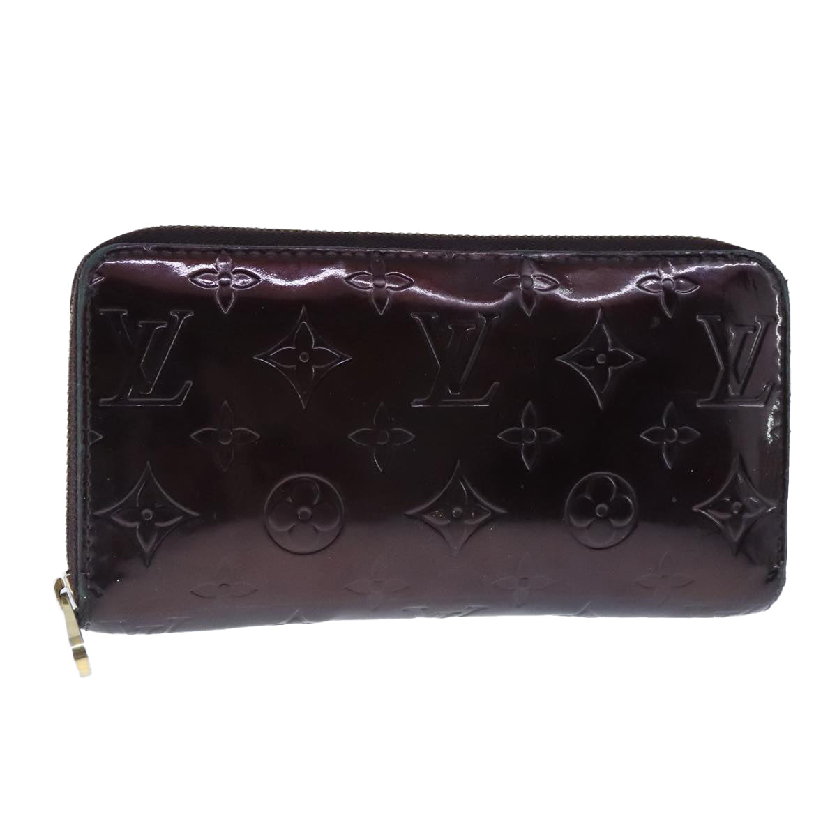 LOUIS VUITTON Monogram Vernis Zippy Wallet Wallet Amarante M93522 Auth bs20319