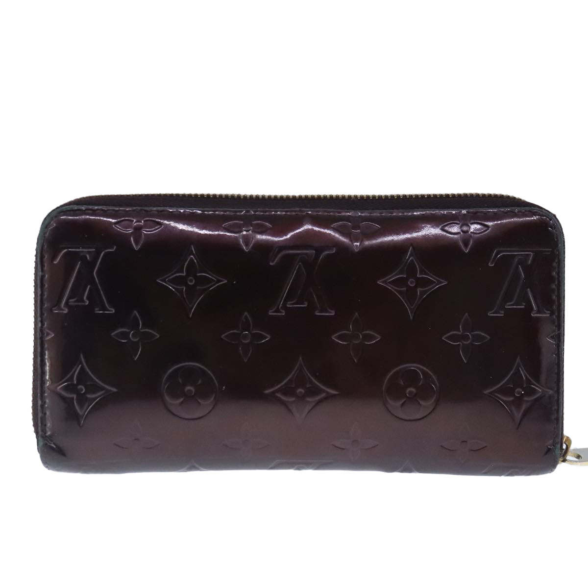 LOUIS VUITTON Monogram Vernis Zippy Wallet Wallet Amarante M93522 Auth bs20319