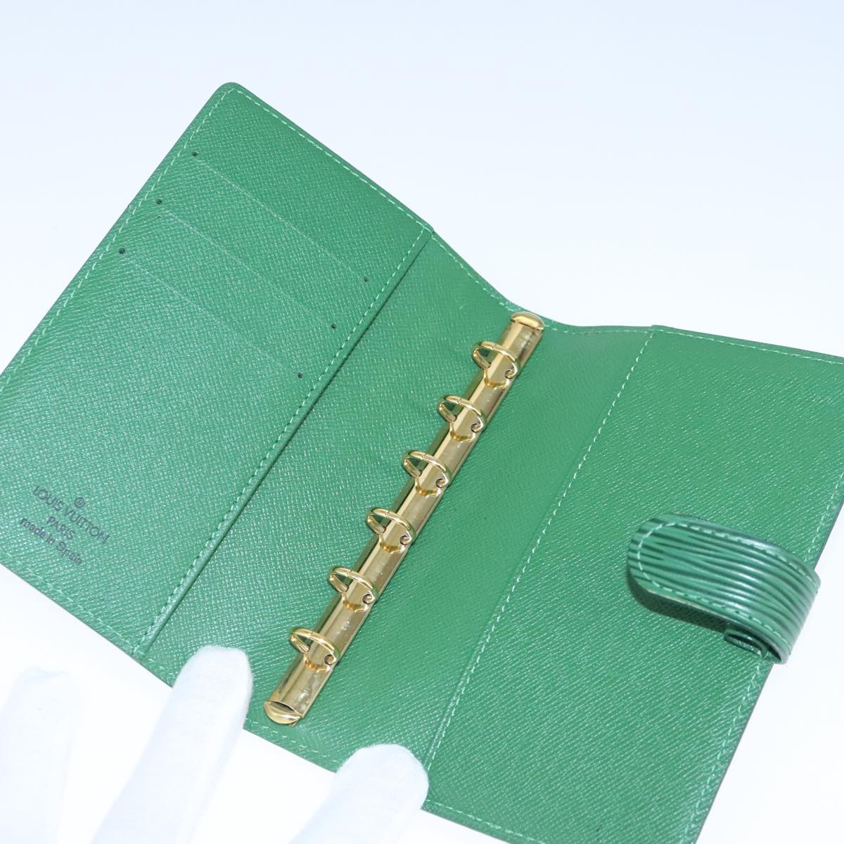 LOUIS VUITTON Epi Agenda PM Day Planner Cover Green R20054 LV Auth bs20320