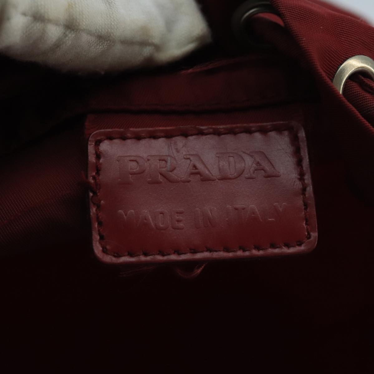 PRADA Pouch Nylon Silver Red Auth bs20323