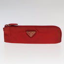 PRADA Sports Pouch Nylon 2 Set Red Beige Auth bs20324-10
