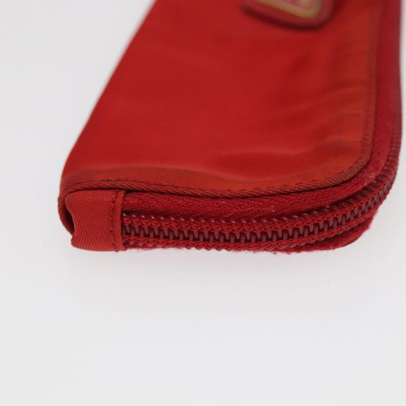 PRADA Sports Pouch Nylon 2 Set Red Beige Auth bs20324