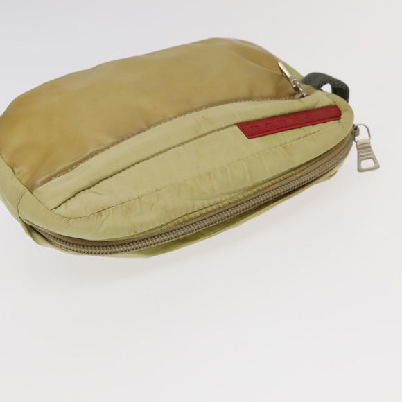 PRADA Sports Pouch Nylon 2 Set Red Beige Auth bs20324