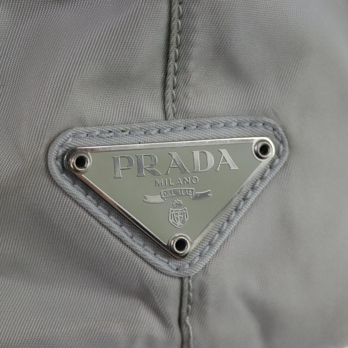 PRADA Shoulder Bag Nylon Gray Auth bs20326