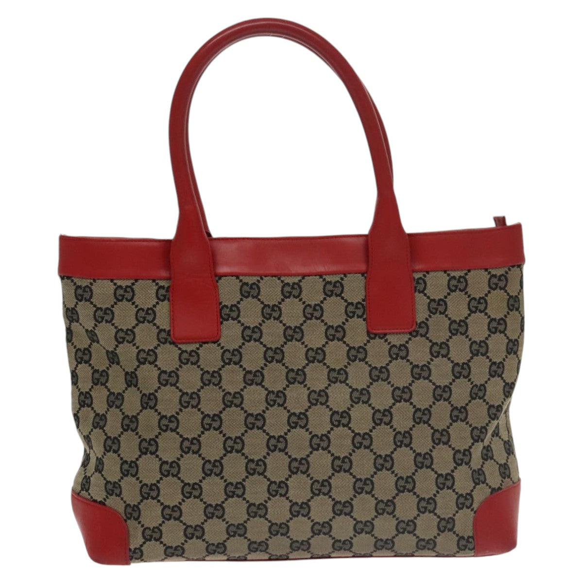 GUCCI GG Canvas Tote Bag Beige Red  Gold 002 1119 Auth bs20331 - 0