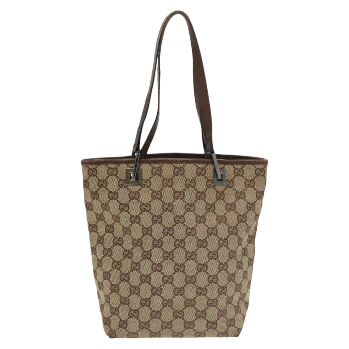 GUCCI GG Canvas Tote Bag Beige Silver 31244 Auth bs20338 - 0