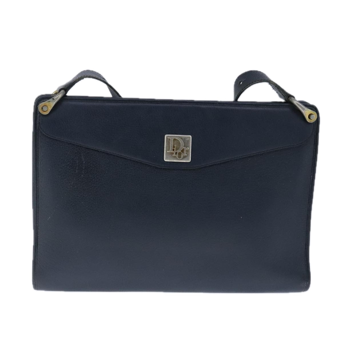 Christian Dior Shoulder Bag Leather Navy Auth bs20340 - 0