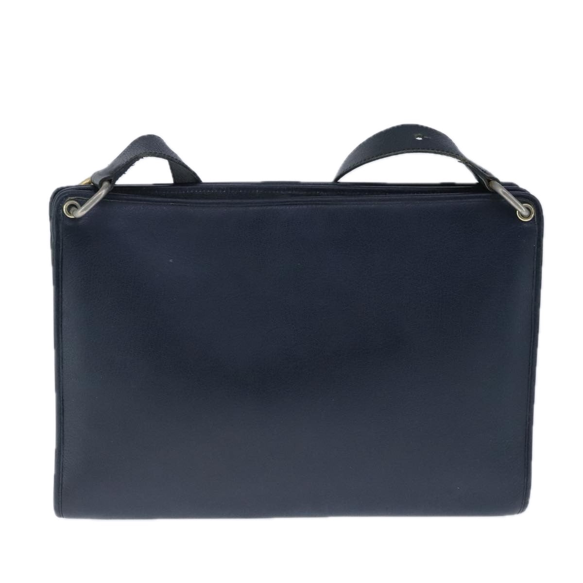 Christian Dior Shoulder Bag Leather Navy Auth bs20340 - 0