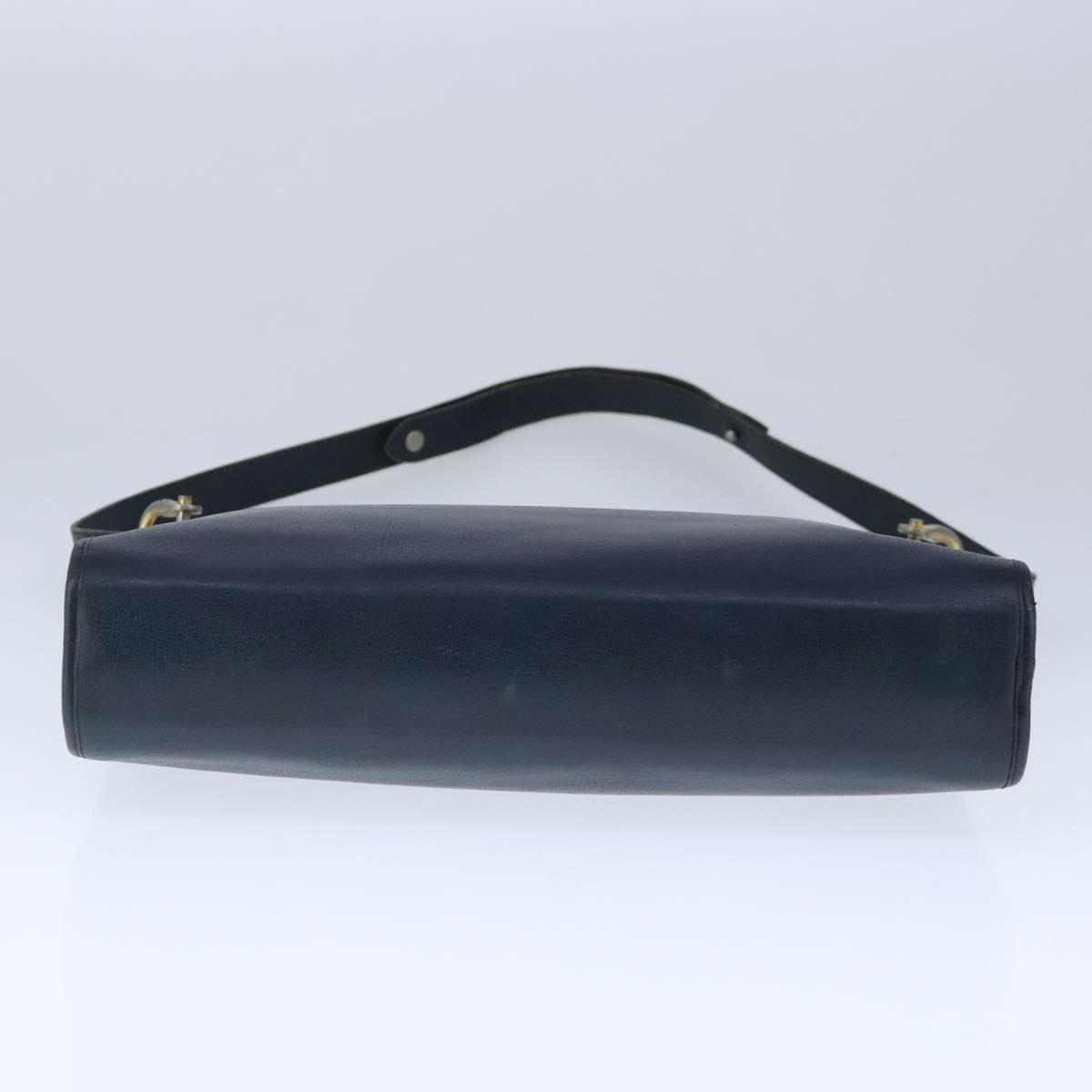 Christian Dior Shoulder Bag Leather Navy Auth bs20340