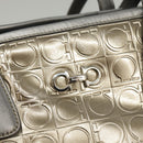 Salvatore Ferragamo Tote Bag Enamel Gold Auth bs20344-19