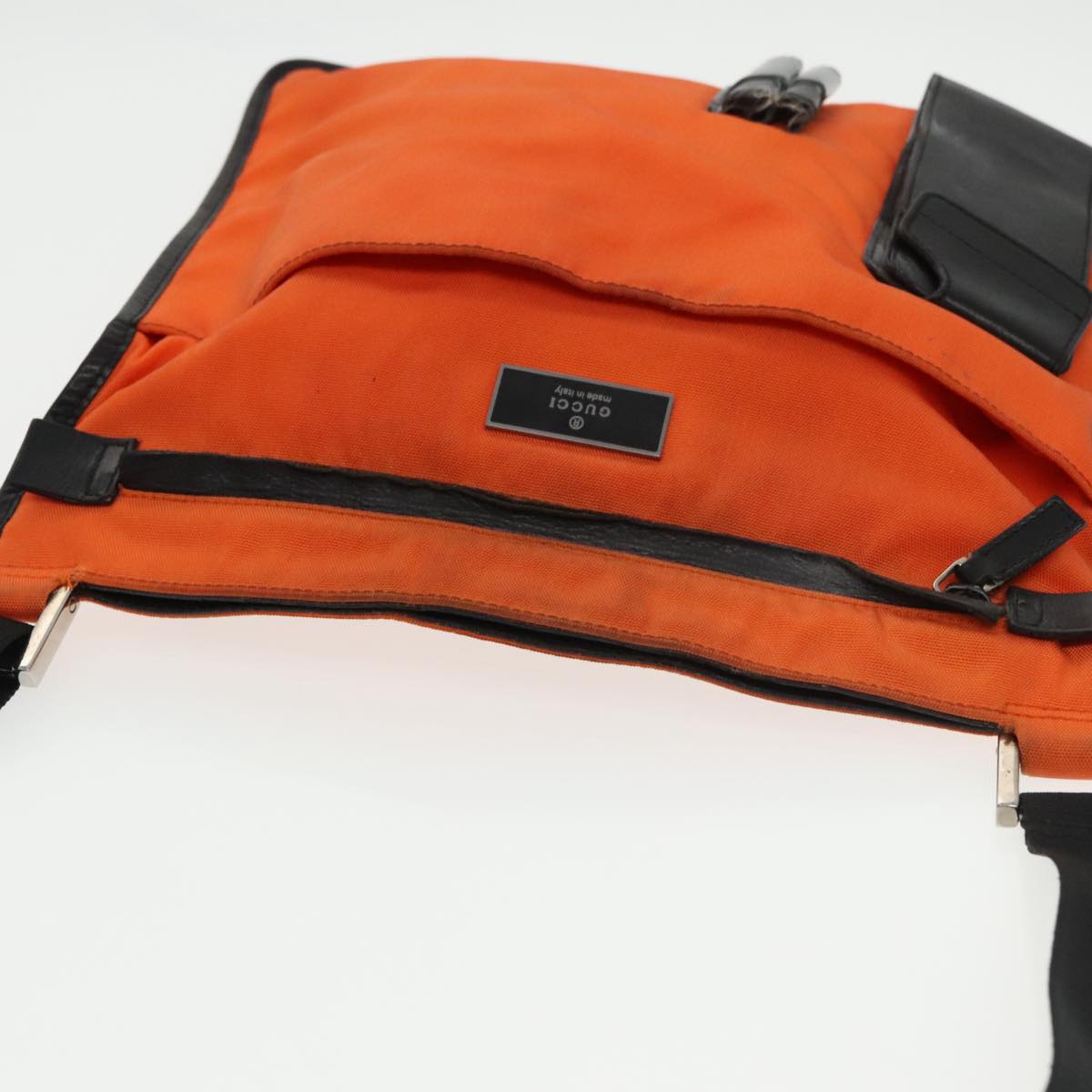 GUCCI Shoulder Bag Nylon Orange 019 0335 Auth bs20346