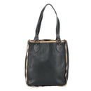 BURBERRY Nova Check Tote Bag Leather Black Auth bs20353-2