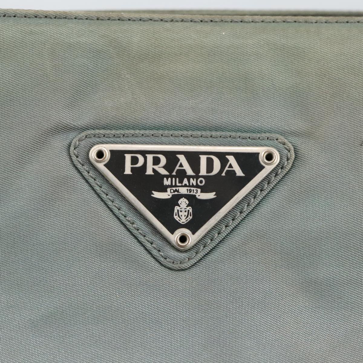 PRADA Hand Bag Nylon Khaki Auth bs20357