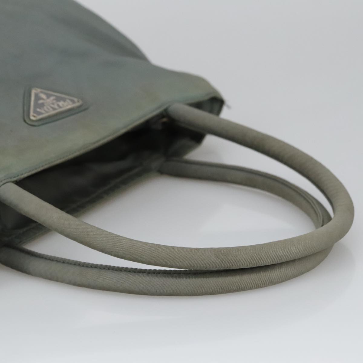 PRADA Hand Bag Nylon Khaki Auth bs20357