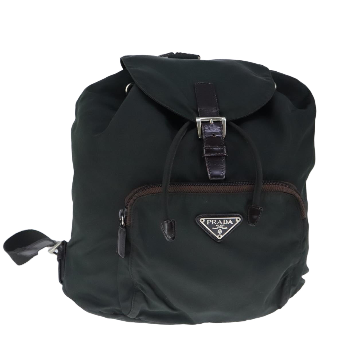 PRADA Backpack Nylon Khaki Auth bs20359