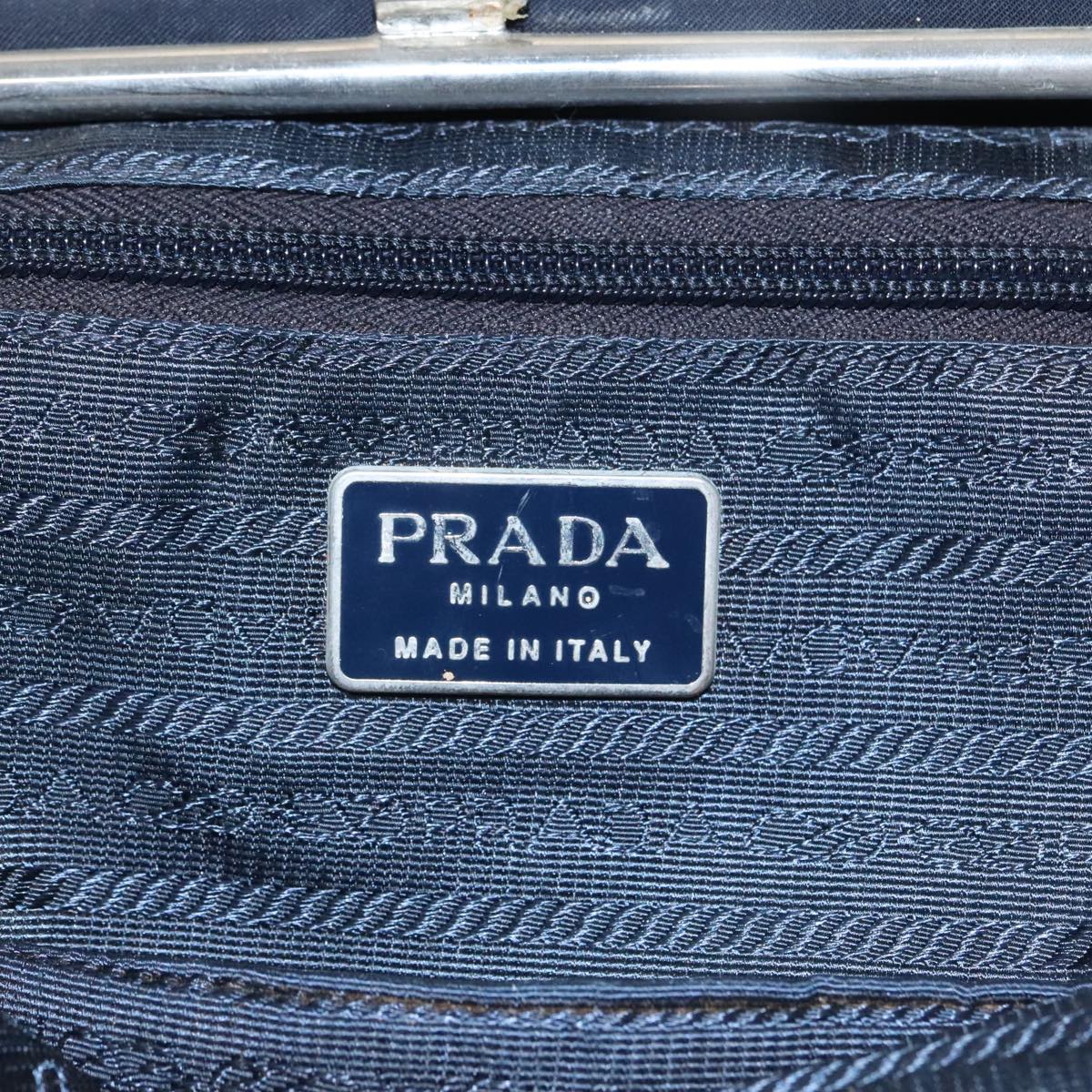 PRADA Shoulder Bag Canvas Black Auth bs20363