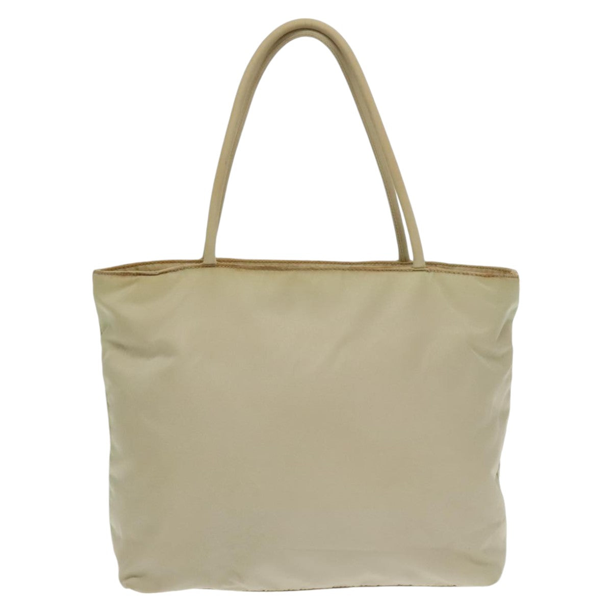 PRADA Hand Bag Nylon Beige Auth bs20370