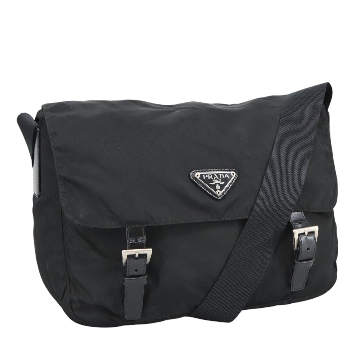 PRADA Shoulder Bag Nylon Black Auth bs20373