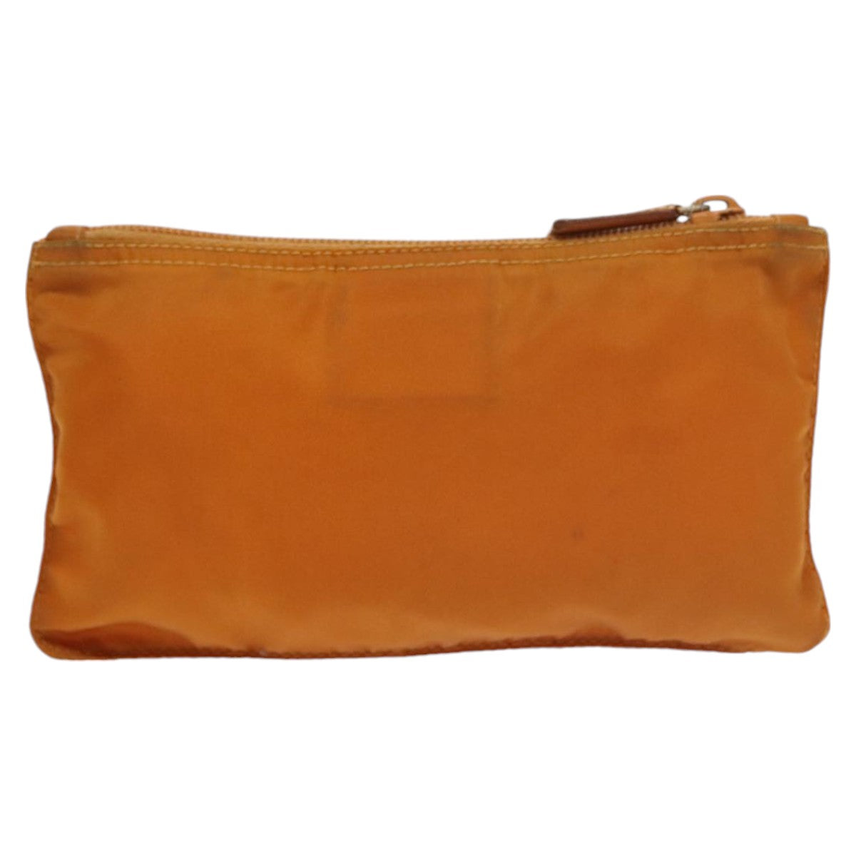 PRADA Pouch Nylon Orange Silver Auth bs20377