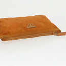 PRADA Pouch Nylon Orange Silver Auth bs20377-5