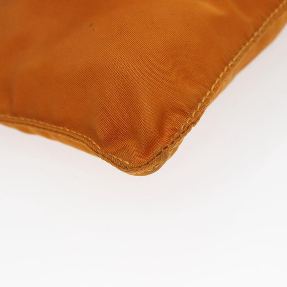 PRADA Pouch Nylon Orange Silver Auth bs20377