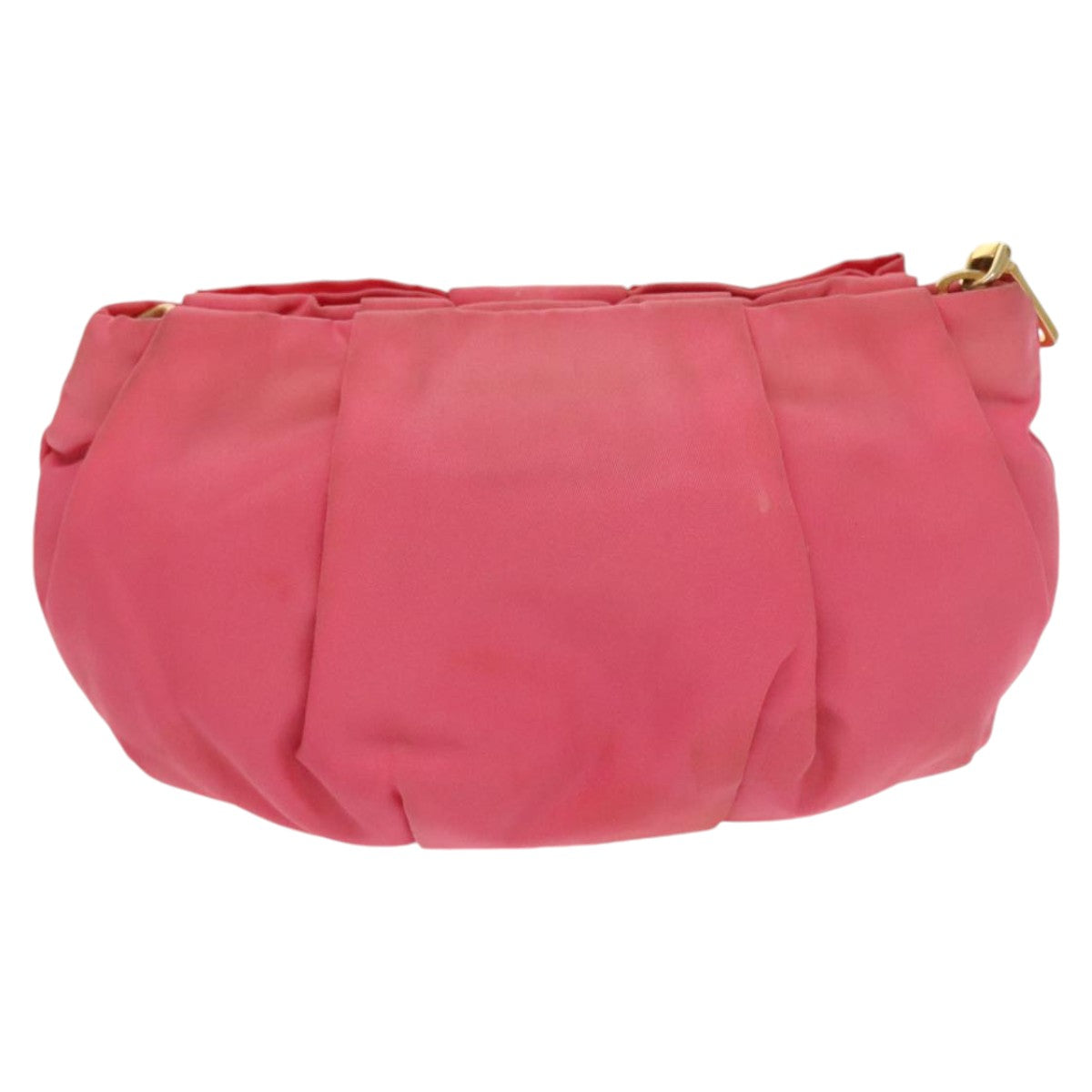 PRADA Pouch Nylon Pink Gold Auth bs20378