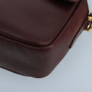 CARTIER Shoulder Bag Leather Bordeaux Gold Auth bs20383-14