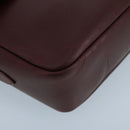 CARTIER Shoulder Bag Leather Bordeaux Gold Auth bs20383-15