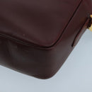 CARTIER Shoulder Bag Leather Bordeaux Gold Auth bs20383-16