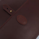 CARTIER Shoulder Bag Leather Bordeaux Gold Auth bs20383-17
